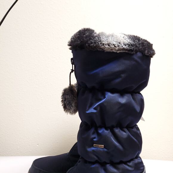 NWT PAJAR Navy Puffer Faux Fur Waterproof Insulated Tall Snow Boots Sz 10 - Picture 5 of 16
